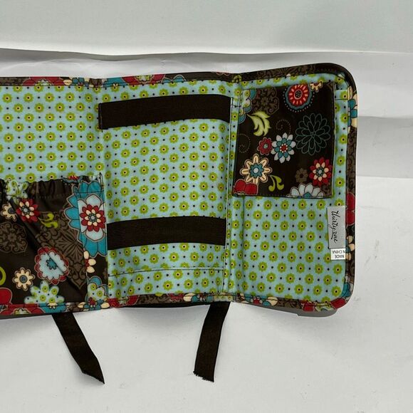 Thirty One Floral iPad Tablet Kindle Tri-Fold Tablet Organizer Holder CBrown - Picture 2 of 10